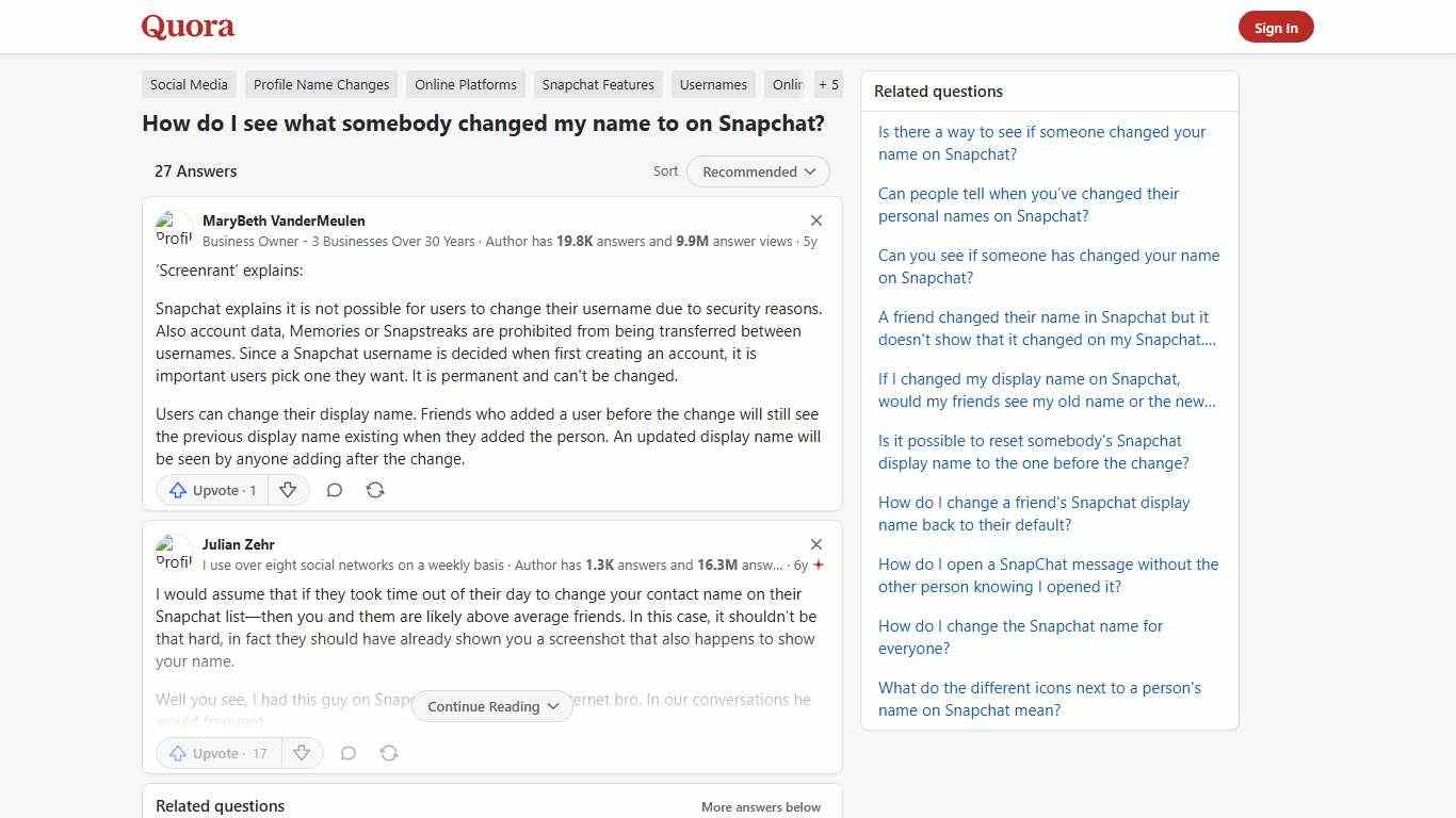 How to see what somebody changed my name to on Snapchat - Quora